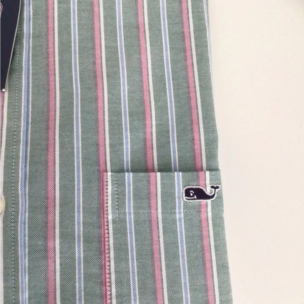 Vineyard Vines Stripe Oxford-Whale Logo Long Sleeve Shirt-NWT - Picture 6 of 10